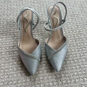 NINA Glitter Crystal Strap Slingback D'Orsay Heels Women's Shoes